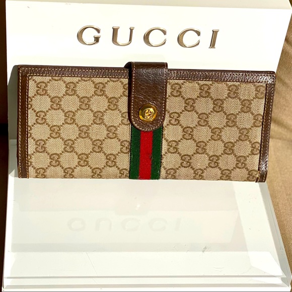 GUCCI Rare Vintage Web Stripe Ticket Case Wallet/Clutch - Picture 4 of 14